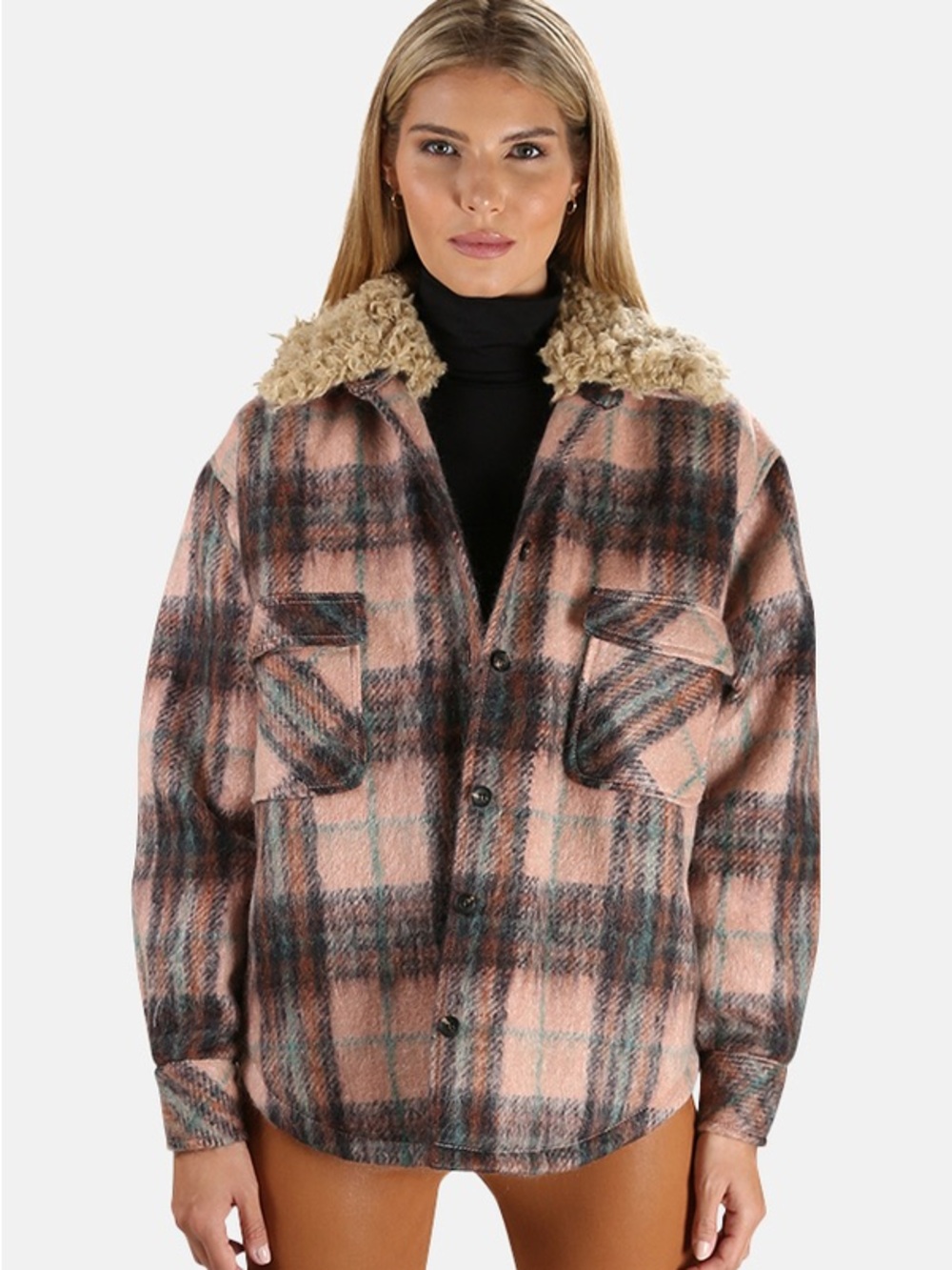 SMYTHE Workwear Jacket in Buff Plaid